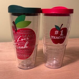 TERVIS Teacher Themed Tumbler Set with Red and Green Lids 🍎🍏